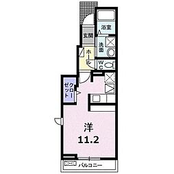 ＮｅｗＣｉｔｙＴａｋａｍａｔｕ 1階ワンルームの間取り