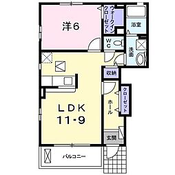 りんりんハウスみやぎ台 1階1LDKの間取り