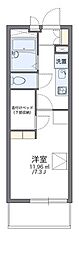 レオパレスセントグレースB 1Kの間取図画像
