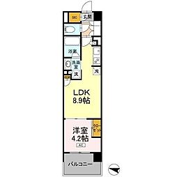 ロイヤルパークス仙台青葉通 1LDKの間取図画像