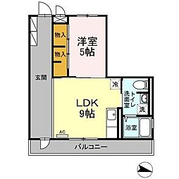 台原エミネンス 1LDKの間取図画像