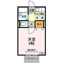 パストラル八乙女中央 1階1Kの間取り