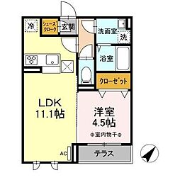D-room泉崎-丁目 1LDKの間取図画像