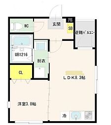 Malva高砂 1LDKの間取図画像