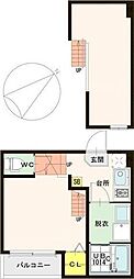 ヴィラ・ジプソフィル 1Kの間取図画像