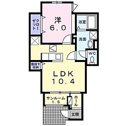 レジデンス上條 1LDKの間取図画像