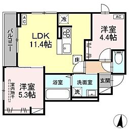 Primavera吉成台 2LDKの間取図画像