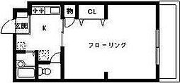 シェモア泉中央 1Kの間取図画像