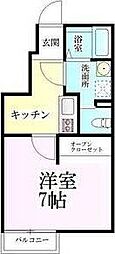 仙台市宮城野区清水沼1丁目アパート 1Kの間取図画像