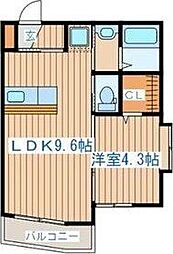 サン・シャイン 1LDKの間取図画像