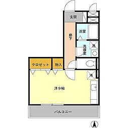 ＫＯＭＦＯＲＴ I 3階ワンルームの間取り