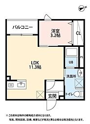 ステラ連坊 1LDKの間取図画像