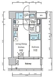 デュオフラッツ仙台木町通リネア 1LDKの間取図画像