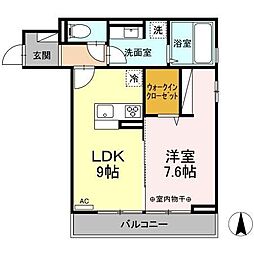 グランクラーク 1LDKの間取図画像
