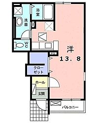 エレガント中山 ワンルームの間取図画像