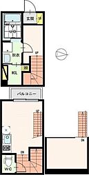 コンフォート旭ヶ丘 ワンルームの間取図画像