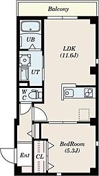 仙台市宮城野区小田原山本丁マンション 1LDKの間取図画像