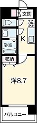アーバンフラッツ長町 1Kの間取図画像