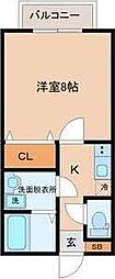 リムプラート南光台 1Kの間取図画像