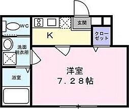 メゾン・ド・アミティ 1Kの間取図画像