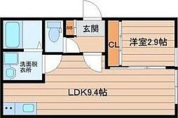 ウェルスビスタ連坊 1LDKの間取図画像