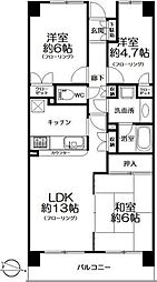 堤通雨宮パークホームズ 3LDKの間取図画像