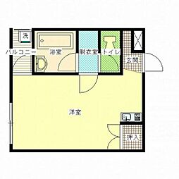 ハイマート東大宮 2階ワンルームの間取り