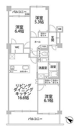 開放感ある広々...