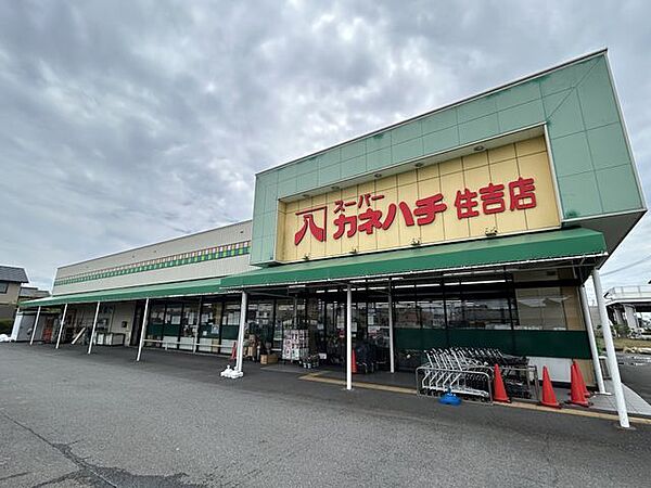 徒歩6分。スーパーカネハチ住吉店 440m