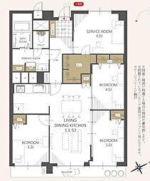 ひばりが丘プラザ 3SLDKの間取図画像