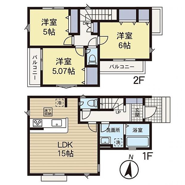 【間取図】住空間の構成が一目で分かる間取図です。各部屋のつながりを確認でき、住まい選びの参考になります。