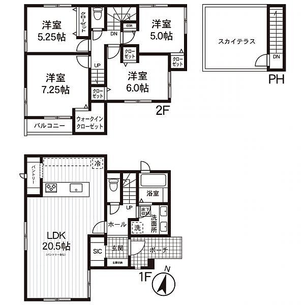 【間取図】住空間の構成が一目で分かる間取図です。各部屋のつながりを確認でき、住まい選びの参考になります。