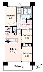 シティテラス横濱和田町エアーズコート 2SLDKの間取図画像