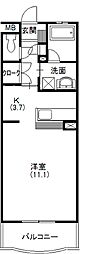 ミルフォード 1Kの間取図画像