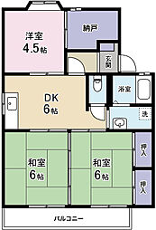 コーポヴァレンシャ1 3DKの間取図画像