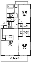 ライラックガーデン 2LDKの間取図画像
