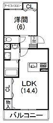 ベルワンフィール 1LDKの間取図画像
