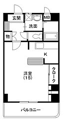 シャルマン ワンルームの間取図画像
