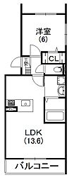 D.P.GARDENPLACE 1LDKの間取図画像