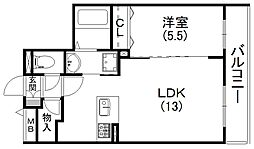 アンスリウム 1LDKの間取図画像