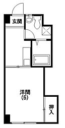 サンリバーハイツ 1Kの間取図画像