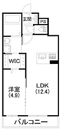 レストリーシェディジョーヴェ 1LDKの間取図画像