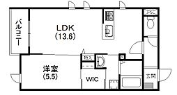 ルコワッソンドリューヌ 1LDKの間取図画像