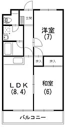 フローラ立野 2LDKの間取図画像