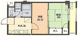アルシェ浜松 2Kの間取図画像