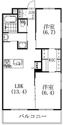 リライフ楊子 2LDKの間取図画像
