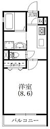 73レジデンス 1Kの間取図画像