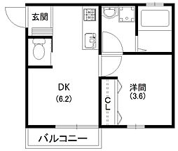 セントレアデザイナーズワジヤマ 1DKの間取図画像