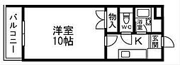 レーヴレアリゼ 1Kの間取図画像