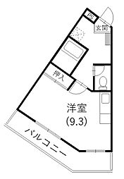メゾンアルカディア ワンルームの間取図画像